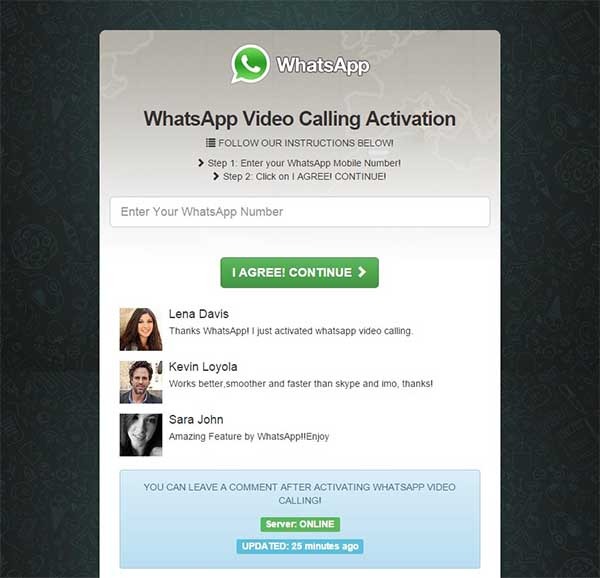 whatsapp videollamadas timo