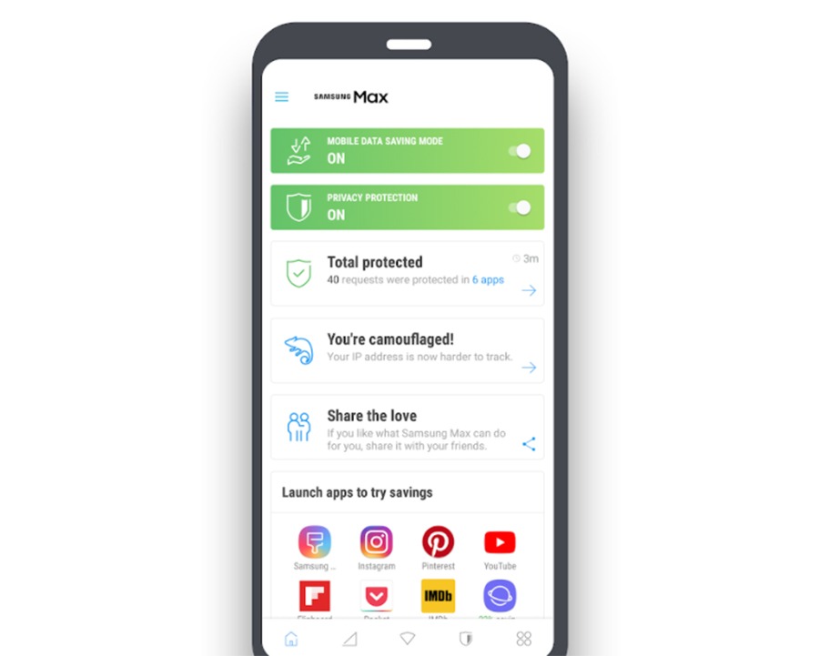 Samsung Max, una aplicación para ahorra datos de navegación
