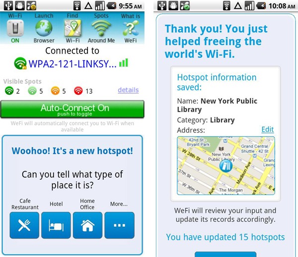 Auto WeFi, conéctate a puntos de acceso WiFi automáticamente con esta aplicación 2
