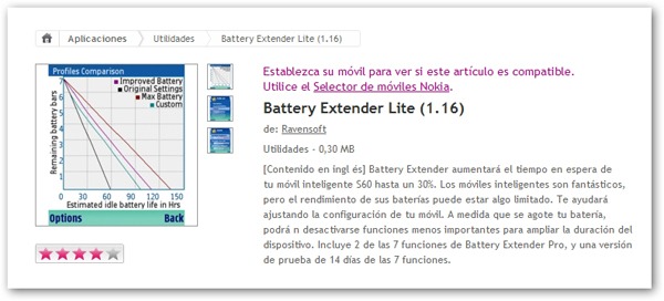 Battery Extender Lite, aumenta la duración de la baterí­a de tu móvil Nokia con esta aplicación 1
