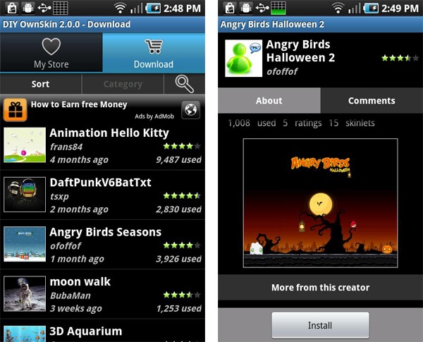 DiY OwnSkin, crea tus propios fondos de pantalla animados para móviles Android 2