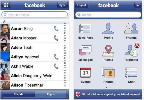 Facebook, descarga gratis su nueva actualización para iPhone 1