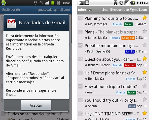 Gmail 2.3.5, Google actualiza su herramienta de correo para hacer un uso más eficiente y útil 2