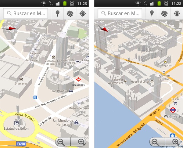 Google Maps, Google actualiza sus mapas con 18 ciudades en 3D para consultar en tu Android 2