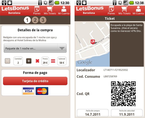 LetsBonus, consigue descuentos y ofertas para viajar desde tu móvil Android y iPhone 2