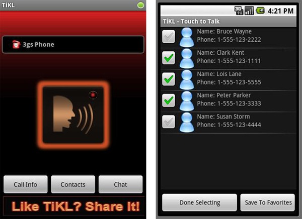 TiKL ”“ Toca y habla, habla gratis utilizando tu móvil Android o iPhone como un walkie-talkie 2