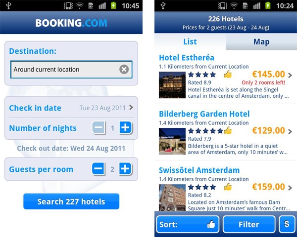 Booking.com se actualiza para los móviles con Android 2