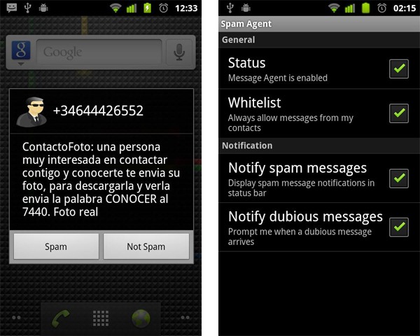 Mobile Spam Agent, elimina los mensajes Spam de tu móvil 2