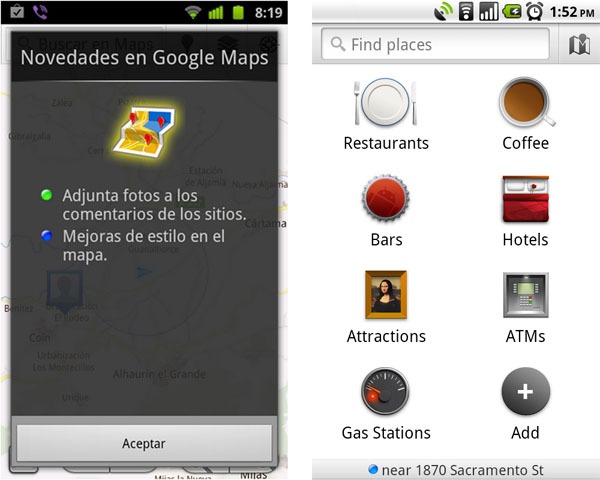 Google Maps 5.10, actualización de Google Maps para Android 2