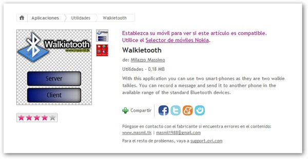 Walkietooth, habla con tu Nokia como un Walkie-Talkie 2