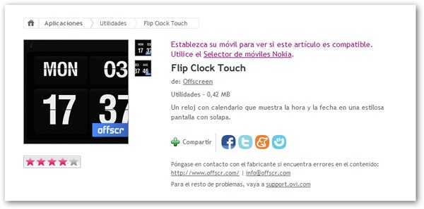 Flip Clock Touch, un reloj de solapas con fecha para Nokia 2