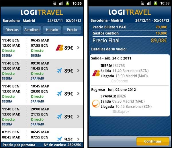 LogiTravel Vuelos, busca y reserva vuelos con tu Samsung 2