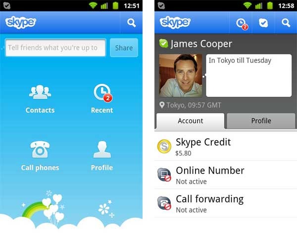 Skype, actualización menor para dispositivos con Android 2