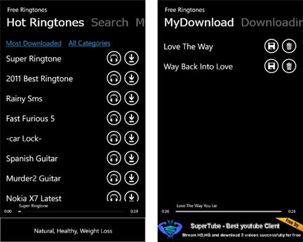 free ringtones Windows Phone 7