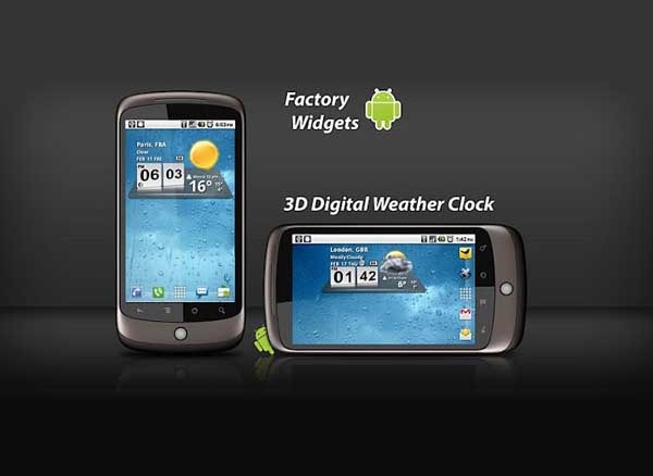 3d digital weather clock