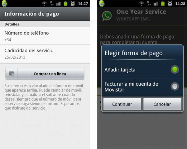 whatsapp pago