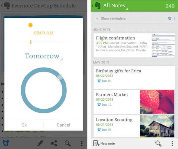 evernote recordatorios android