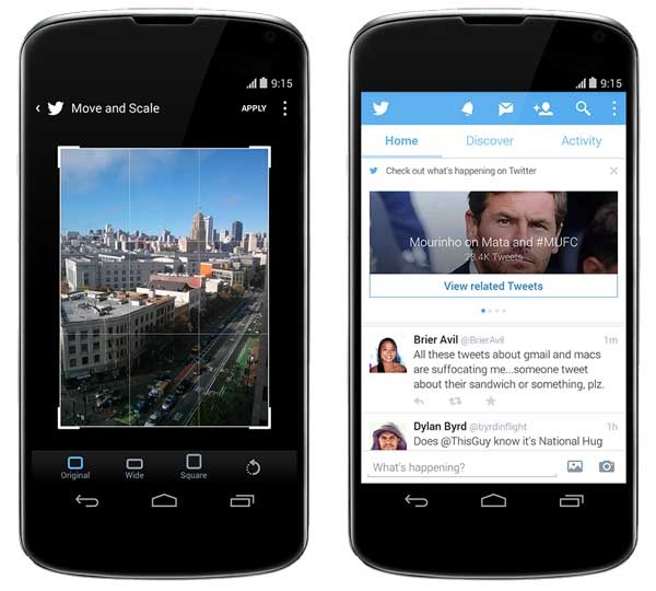 twitter android recortar