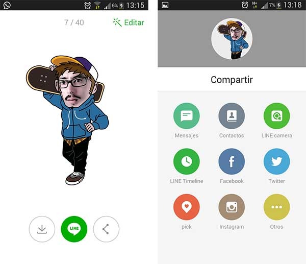 line selfie sticker android