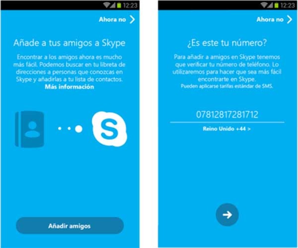 skype contactos teléfono