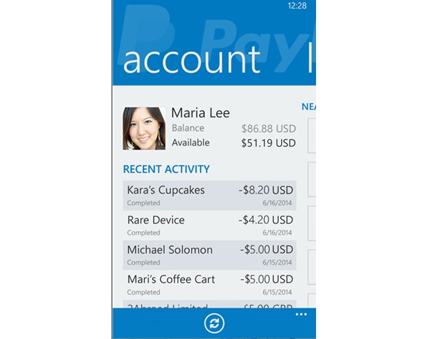 Actualización de la aplicación de PayPal en Windows Phone