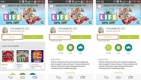 google play reembolso 2 horas
