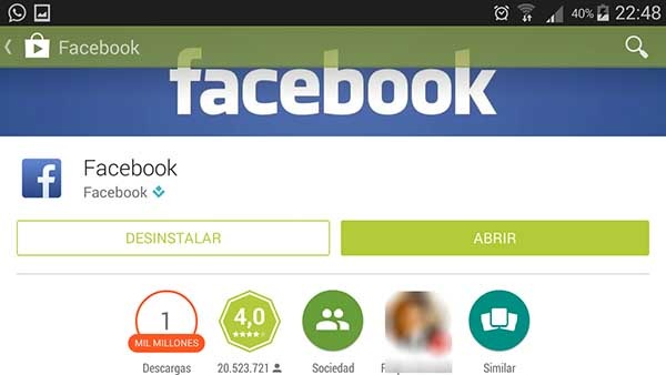 facebook mil millones android