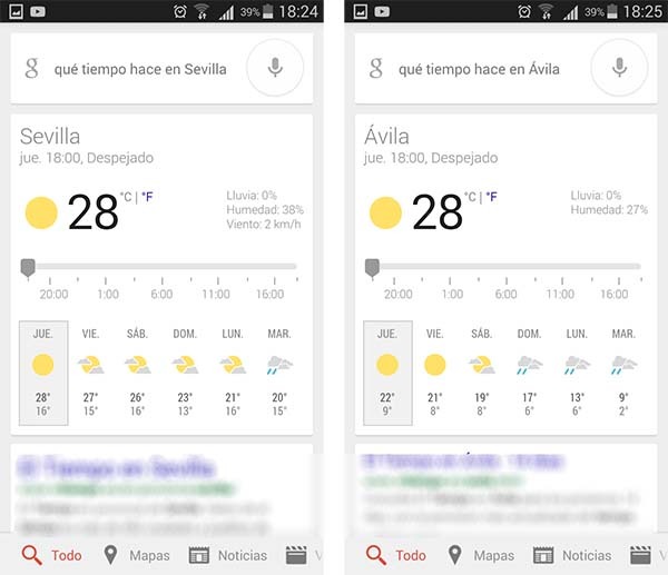 google now temperatura incorrecta