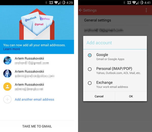 Gmail Android Lollipop