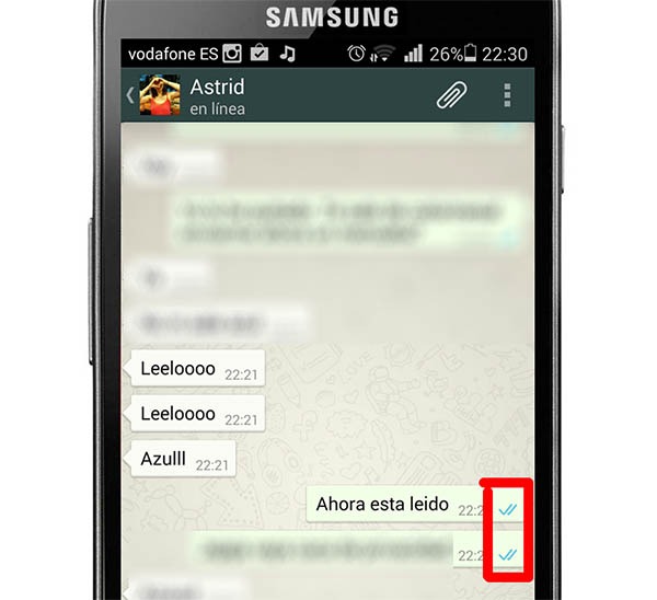 whatsapp desactivar doble check azul android