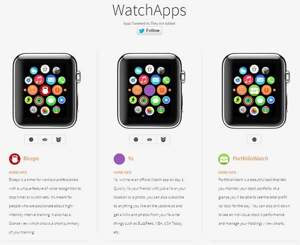 apple watch apps simuladas
