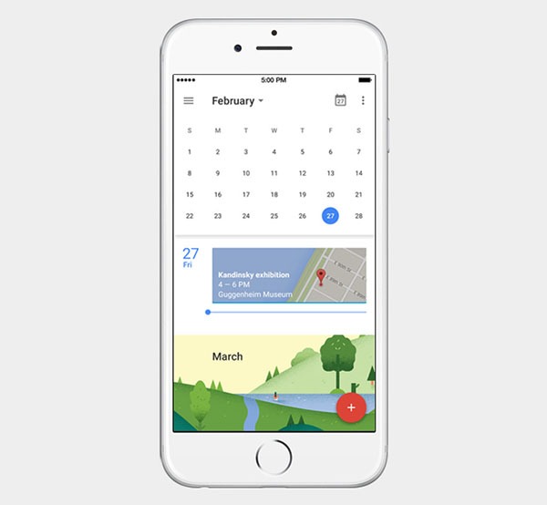 google calendar rediseño iphone