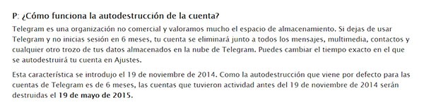 telegram autoborrado de cuentas