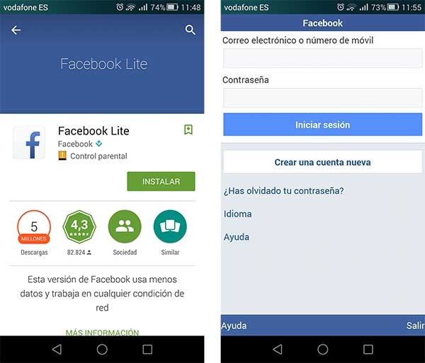 usar dos cuentas de Facebook en Android