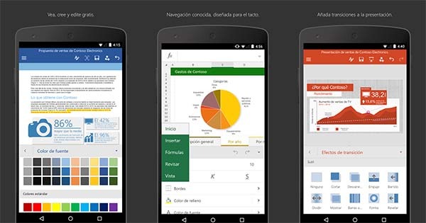 Microsoft office móviles Android