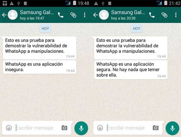 whatsapp manipular mensajes