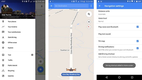 google maps modo conducción