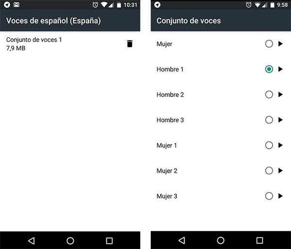 cambiar voz Android