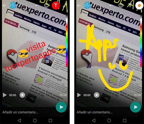 whatsapp dibujar ví­deos