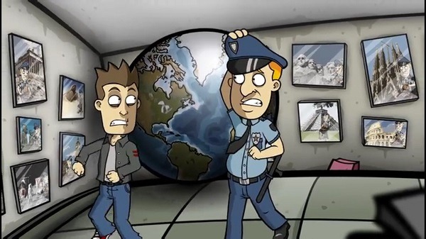 randals monday policia animacion