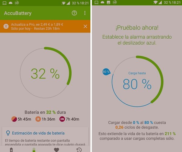 Salud de tu baterí­a Android