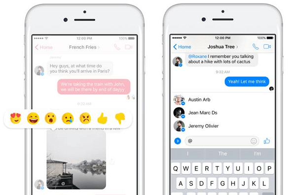 Facebook añade reacciones en la app de Messenger