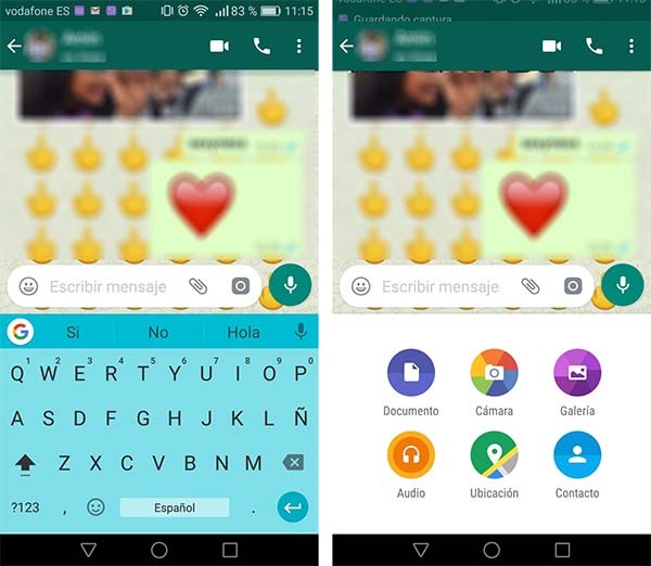 detalles del nuevo diseño de la caja de texto de WhatsApp beta para Android