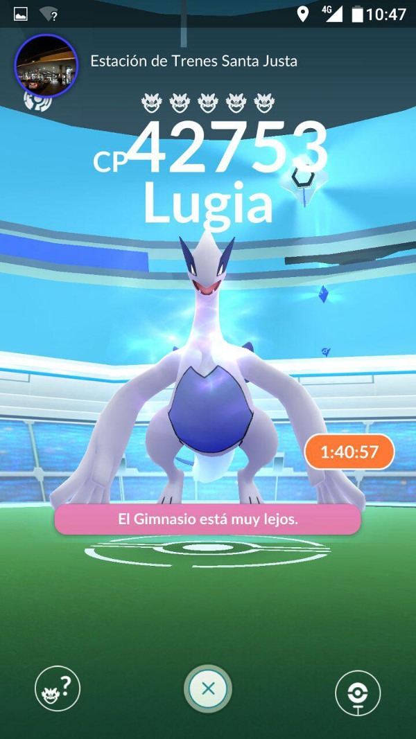 Lugia Pokémon GO gimnasio