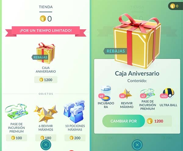 Pokémon GO Caja Aniversario