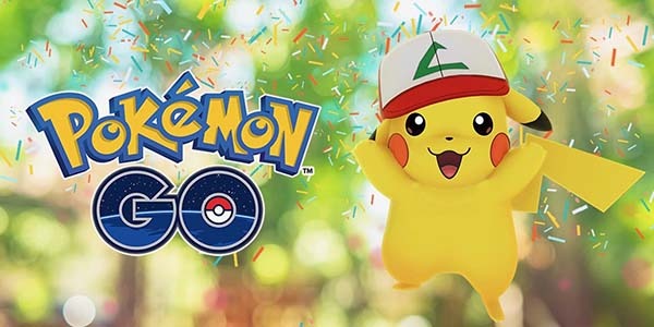 Pokémon GO primer aniversario Pikachu con gorra