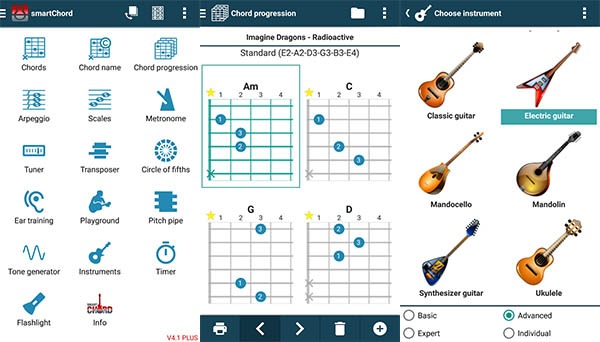SmartChord app para guitarra y ukelele