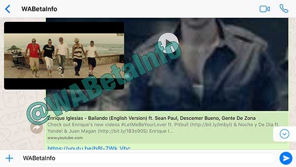 WhatsApp YouTube picture in picture