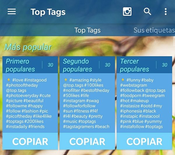 top tags