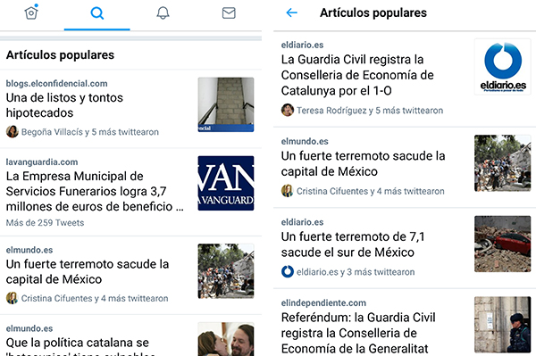 Cómo saber cuáles son los artículos favoritos de tus contactos de Twitter 2 Actualización de Twitter